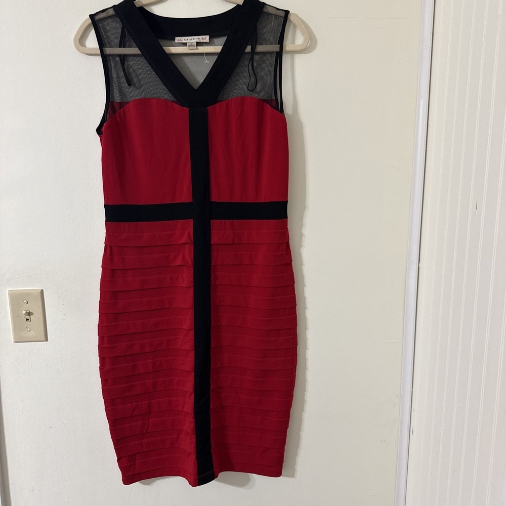 AA Studio AA Black & Red Sleeveless Casual Dress Women's Size 10